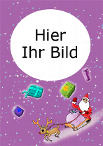 Weihnachtsfotokarte mit Rentier, violett, A4 hoch